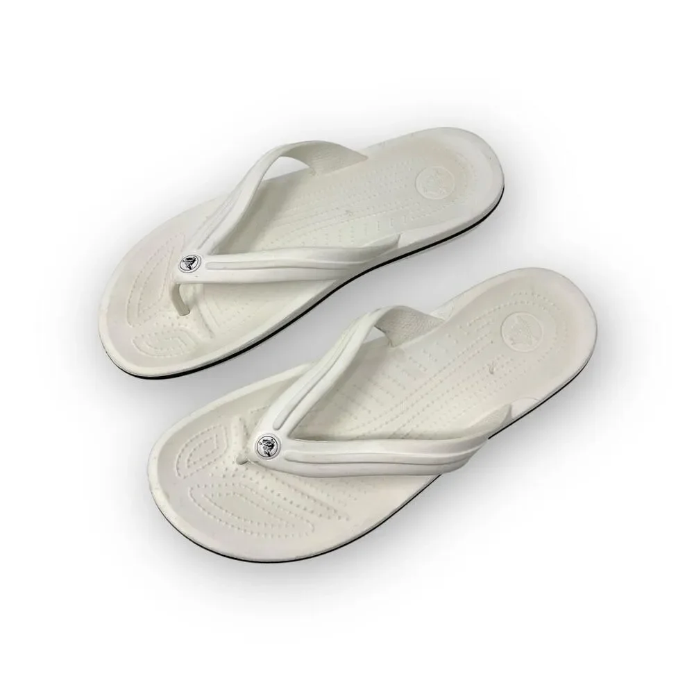 Crocs Crocband Flip Flops White Sandals Men’s Size 11